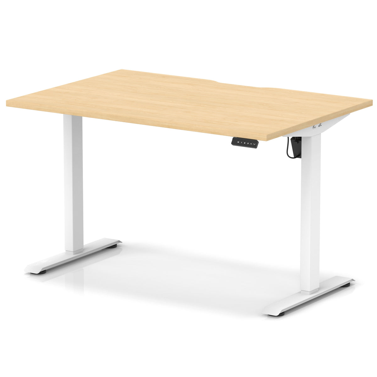 Dynamic Air Lite 1200mm scalloped edge desk in Maple with white legs