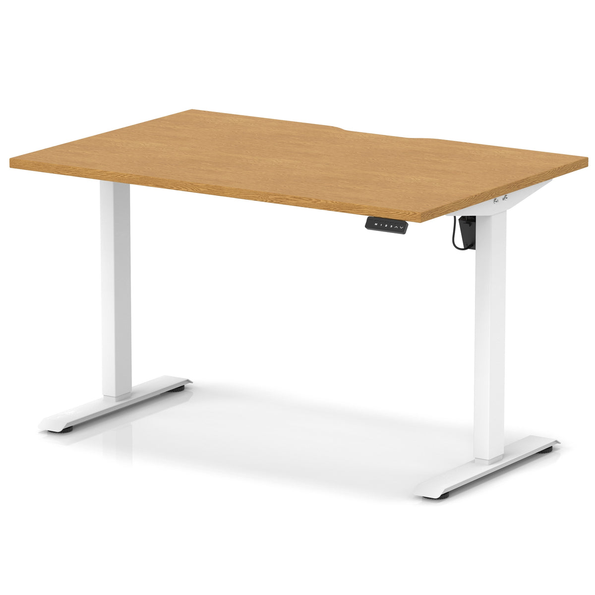 Dynamic Air Lite 1200mm scalloped edge desk in Oak with white legs