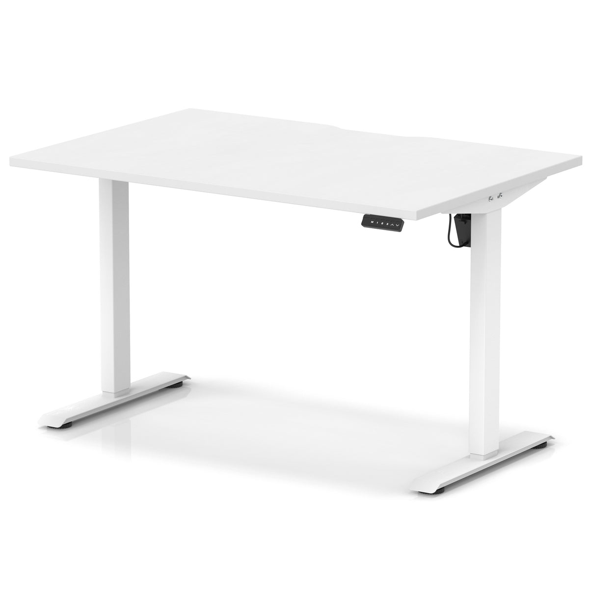 Dynamic Air Lite 1200mm scalloped edge desk in White with white legs
