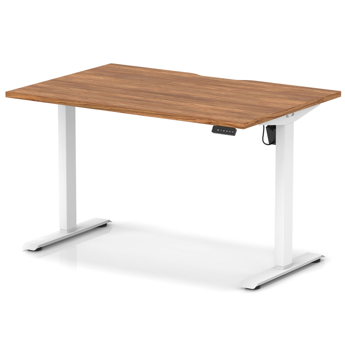 Dynamic Air Lite 1200mm scalloped edge desk in Walnut with white legs
