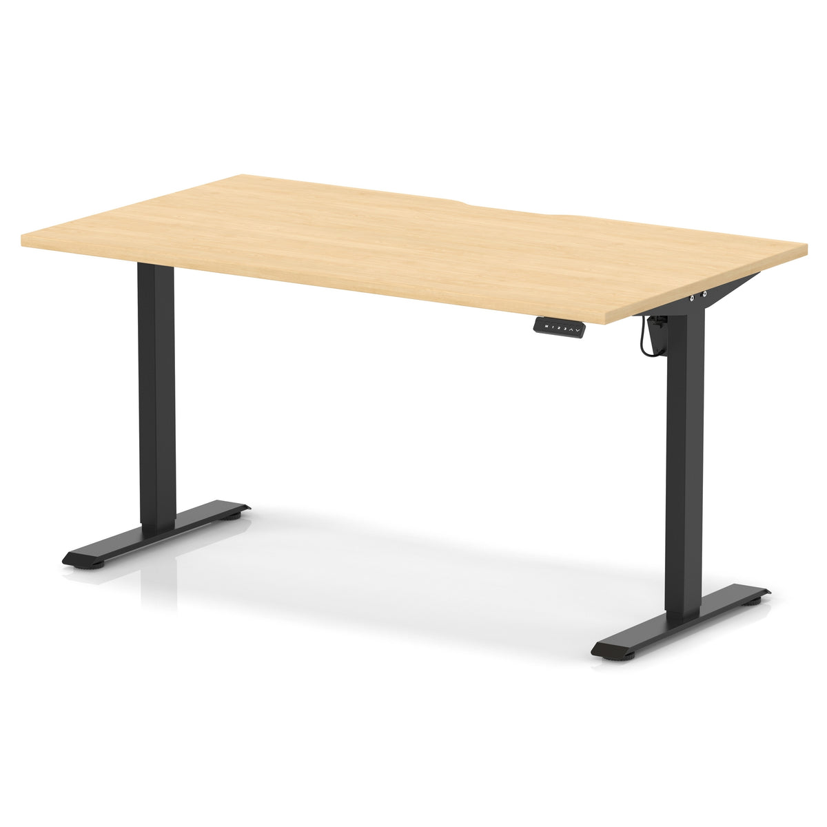 Dynamic Air Lite 1400mm scalloped edge desk in Maple with black legs
