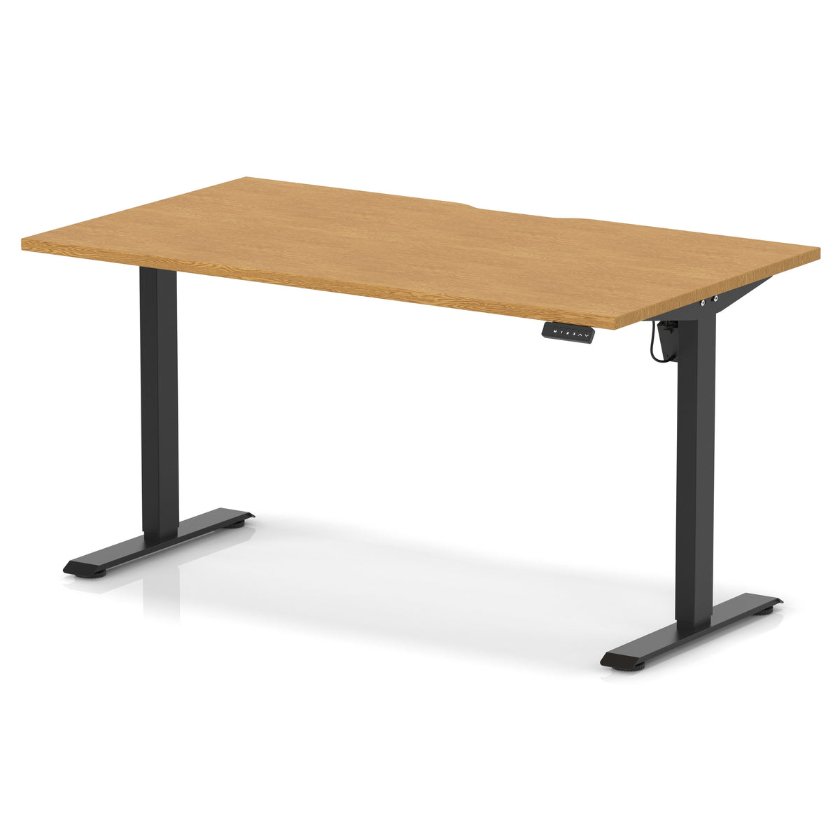Dynamic Air Lite 1400mm scalloped edge desk in Oak with black legs