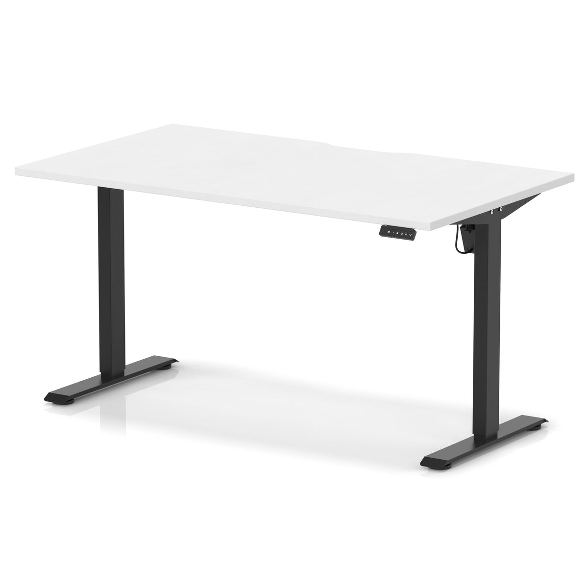 Dynamic Air Lite 1400mm scalloped edge desk in White with black legs