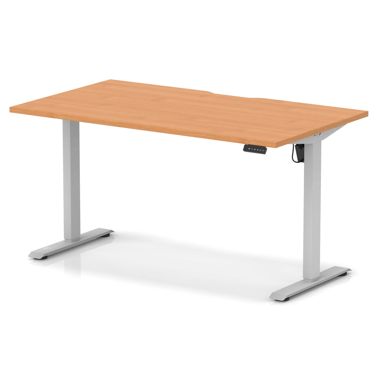 Dynamic Air Lite 1400mm scalloped edge desk in Beech with silver legs