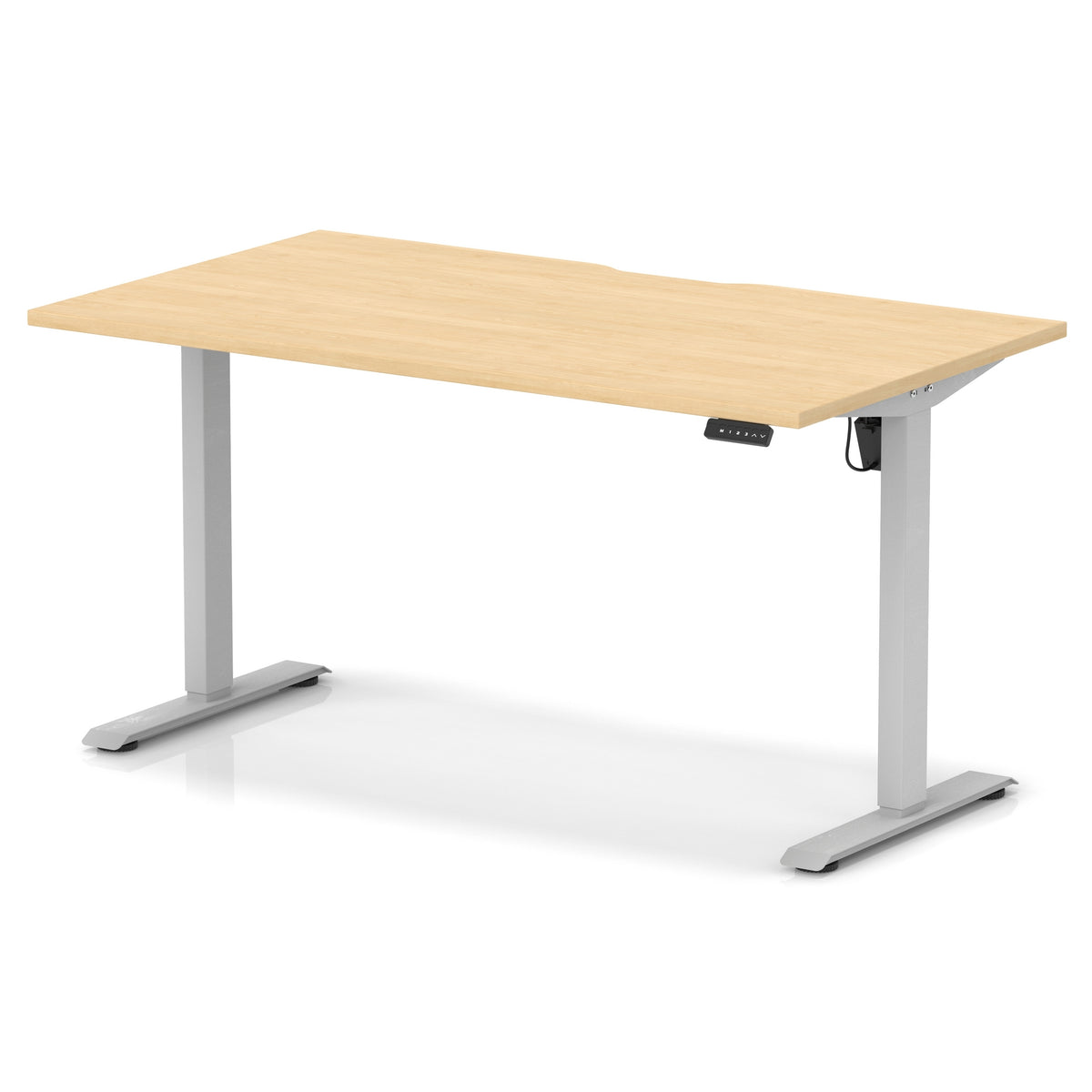 Dynamic Air Lite 1400mm scalloped edge desk in Maple with silver legs
