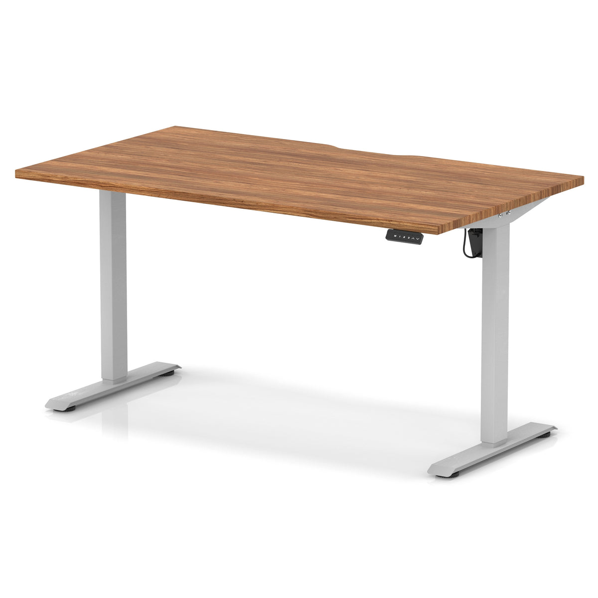 Dynamic Air Lite 1400mm scalloped edge desk in Walnut with silver legs