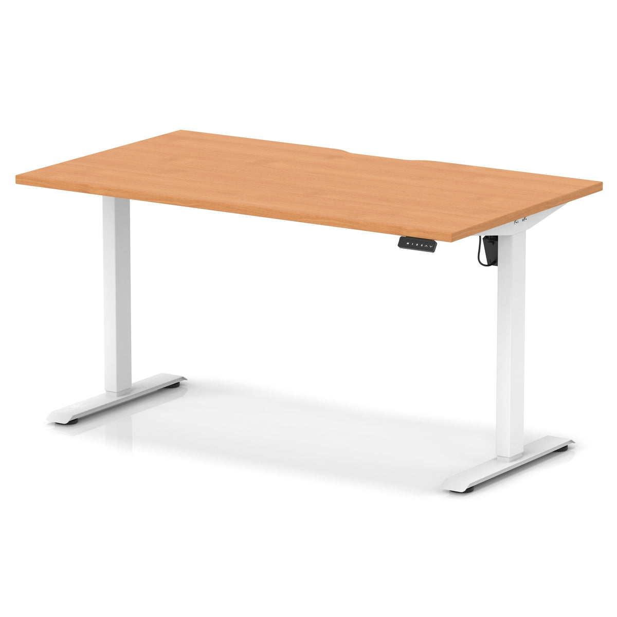 Dynamic Air Lite 1400mm scalloped edge desk in Beech with white legs