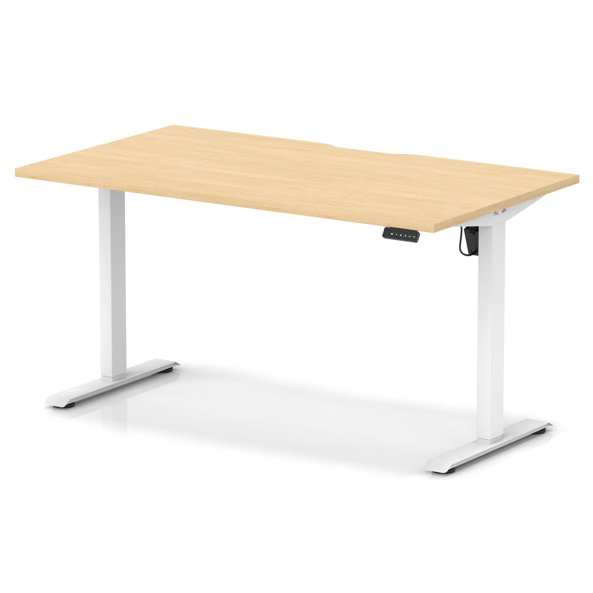 Dynamic Air Lite 1400mm scalloped edge desk in Maple with white legs