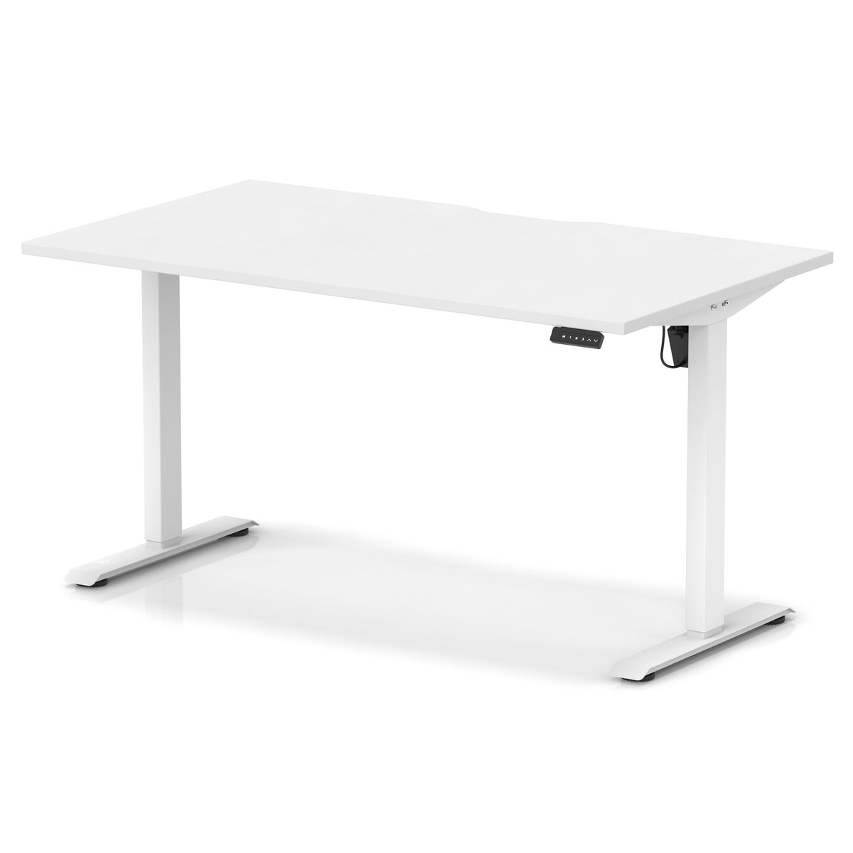 Dynamic Air Lite 1400mm scalloped edge desk in White with white legs