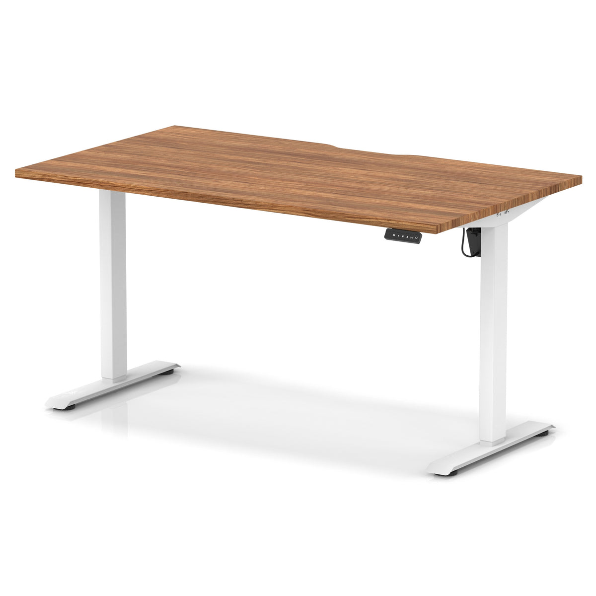 Dynamic Air Lite 1400mm scalloped edge desk in Walnut with white legs
