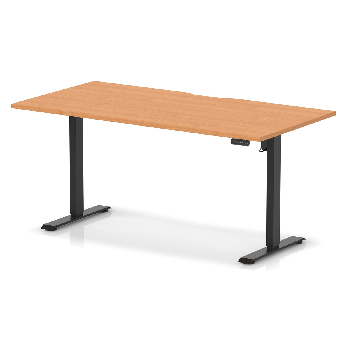 Dynamic Air Lite 1600mm scalloped edge desk in Beech with black legs