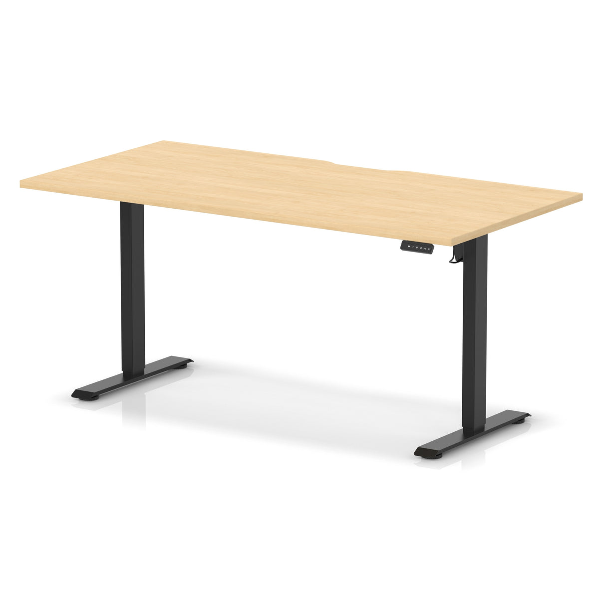 Dynamic Air Lite 1600mm scalloped edge desk in Maple with black legs