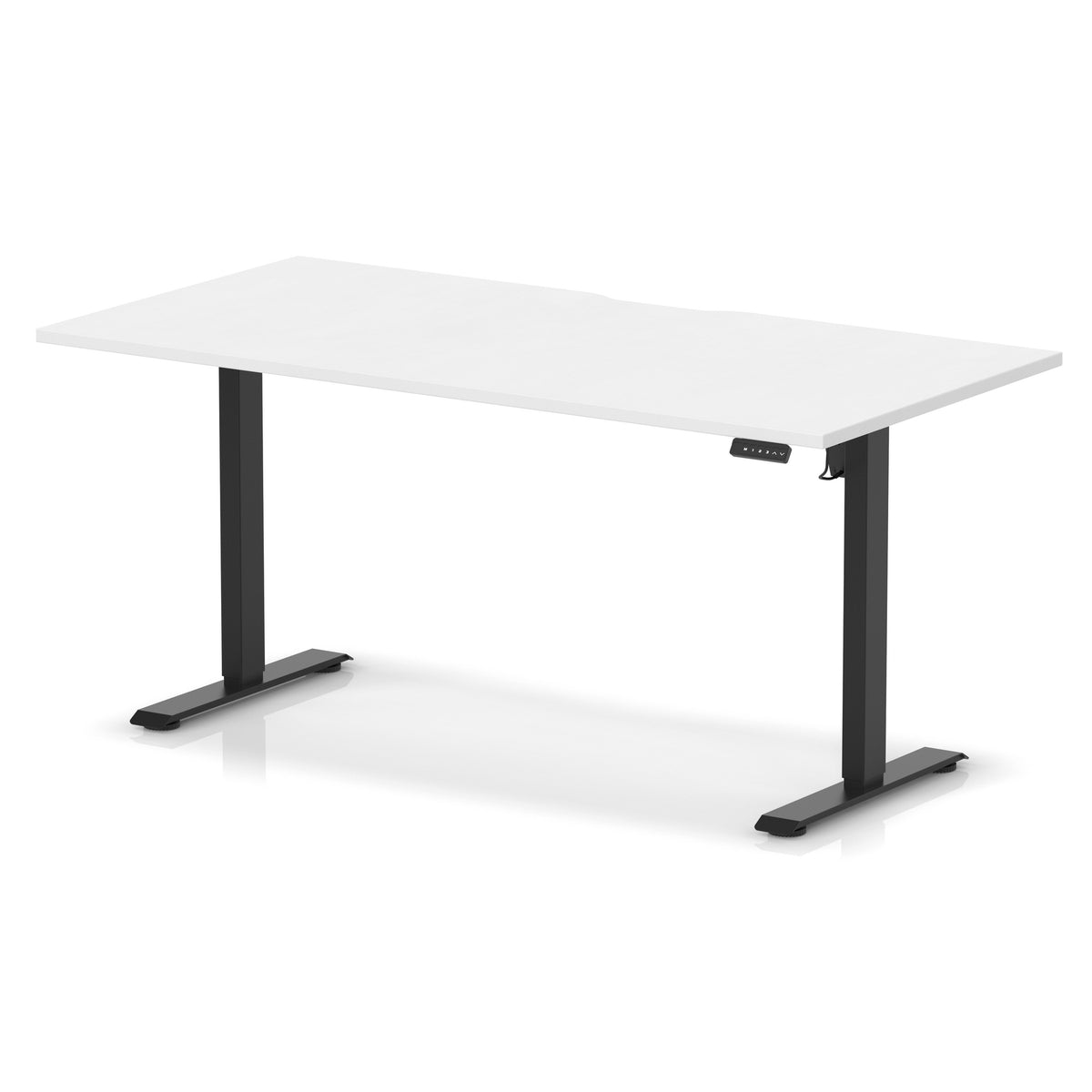 Dynamic Air Lite 1600mm scalloped edge desk in White with black legs