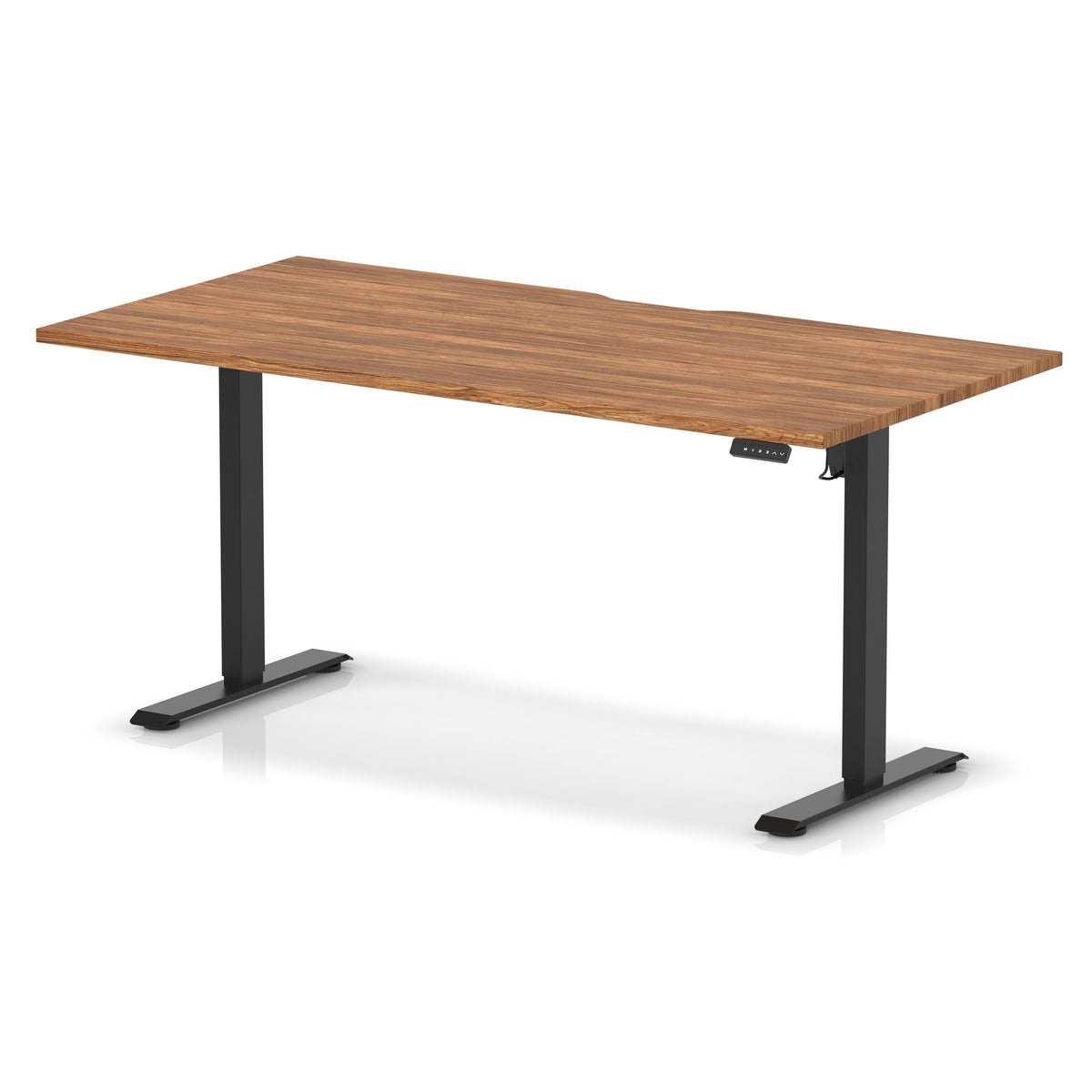 Dynamic Air Lite 1600mm scalloped edge desk in Walnut with black legs