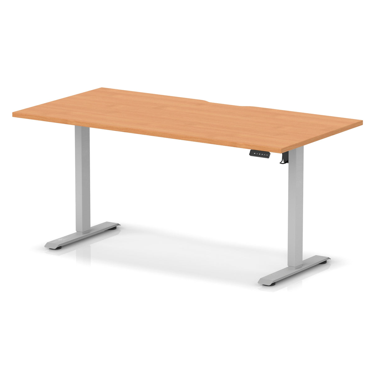 Dynamic Air Lite 1600mm scalloped edge desk in Beech with silver legs