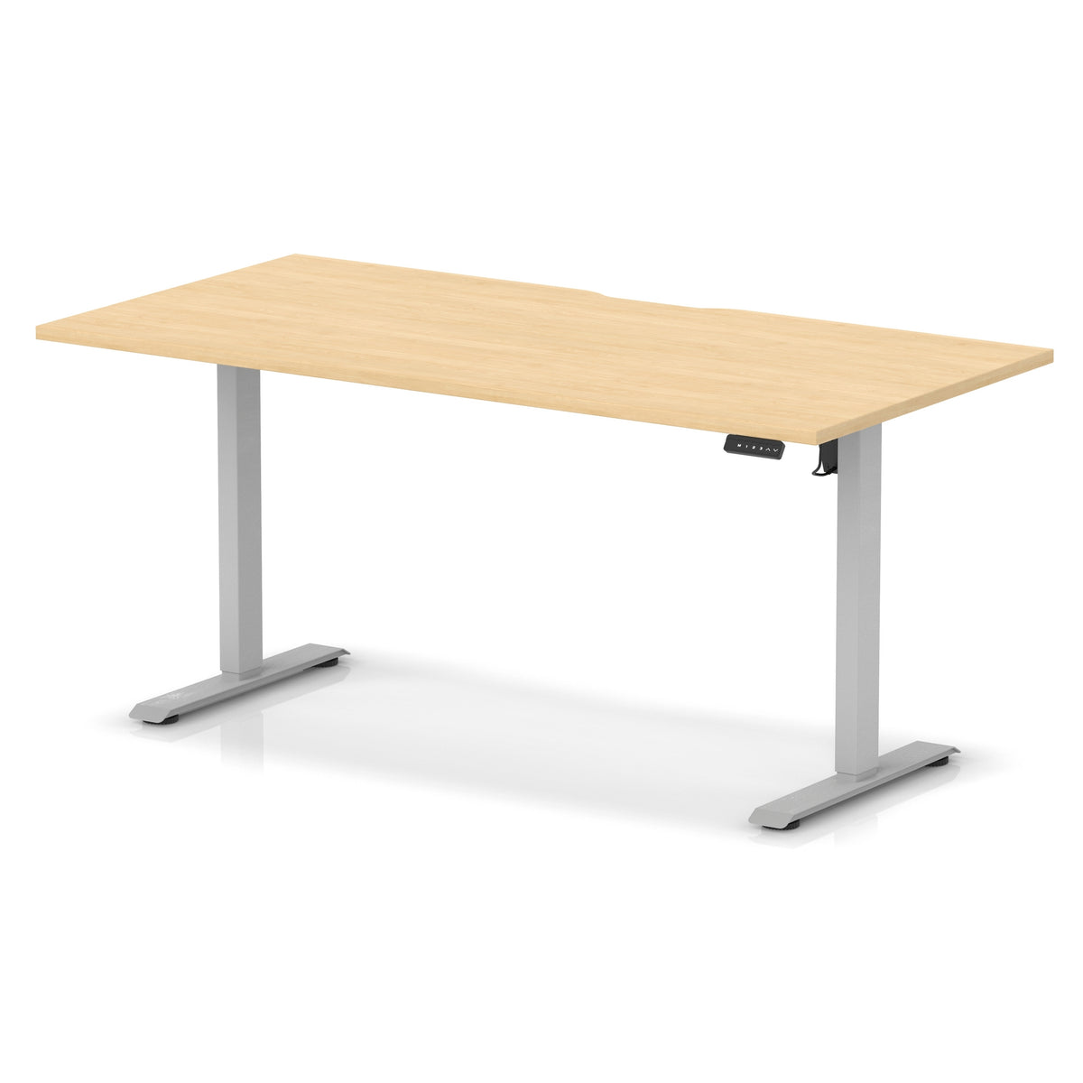 Dynamic Air Lite 1600mm scalloped edge desk in Maple with silver legs