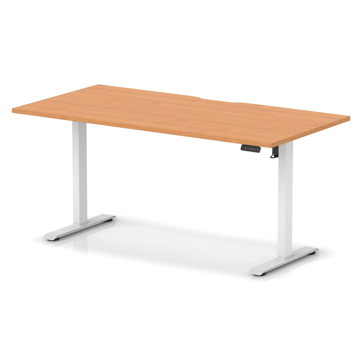 Dynamic Air Lite 1600mm scalloped edge desk in Beech with white legs