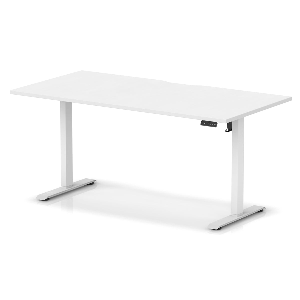 Dynamic Air Lite 1600mm scalloped edge desk in White with white legs