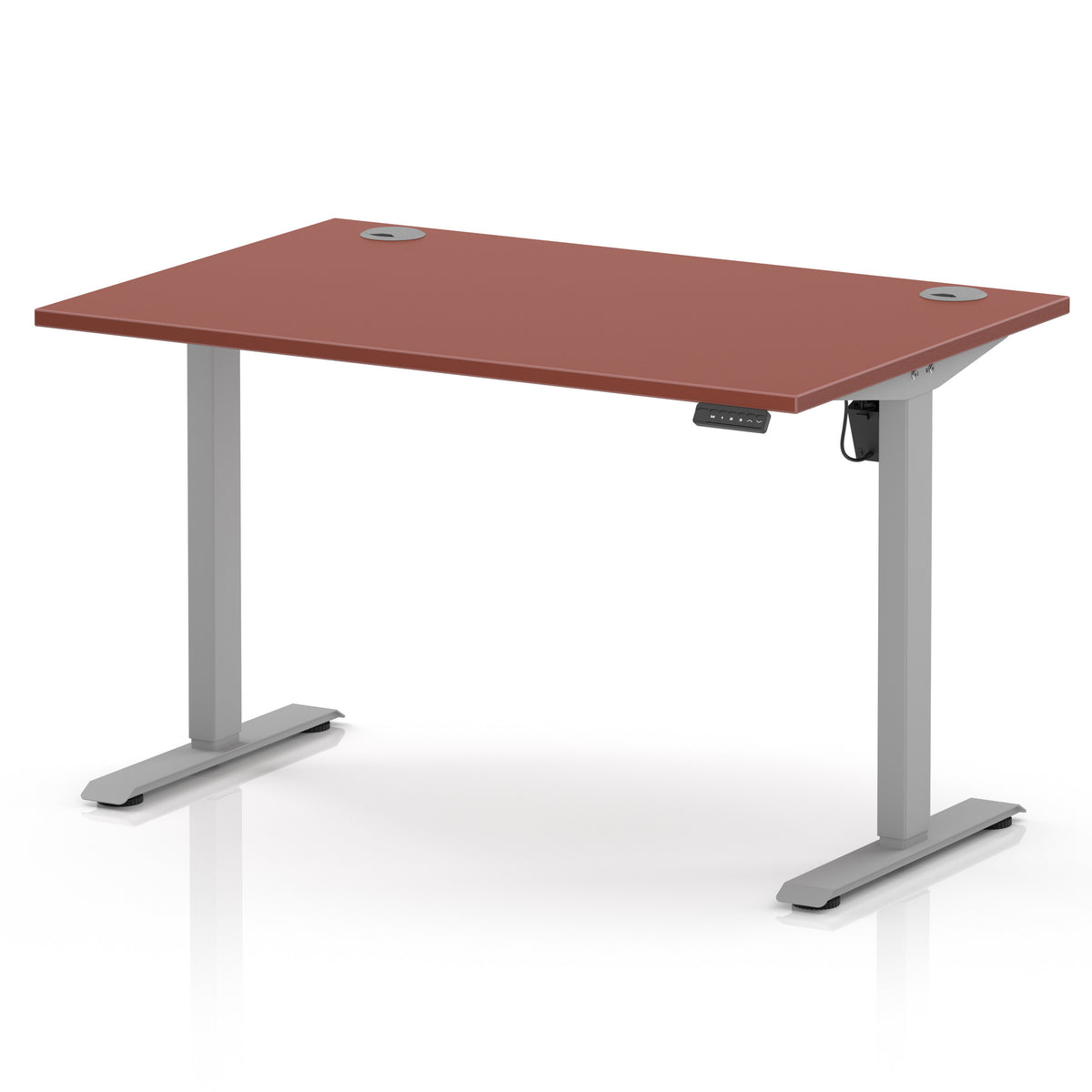 Dynamic Air Lite 1200mm desk in Brick Red with silver legs