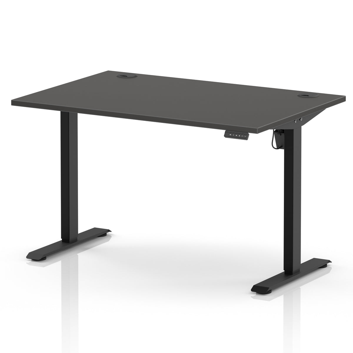 Dynamic Air Lite 1200mm desk in Carbon Grey with black legs