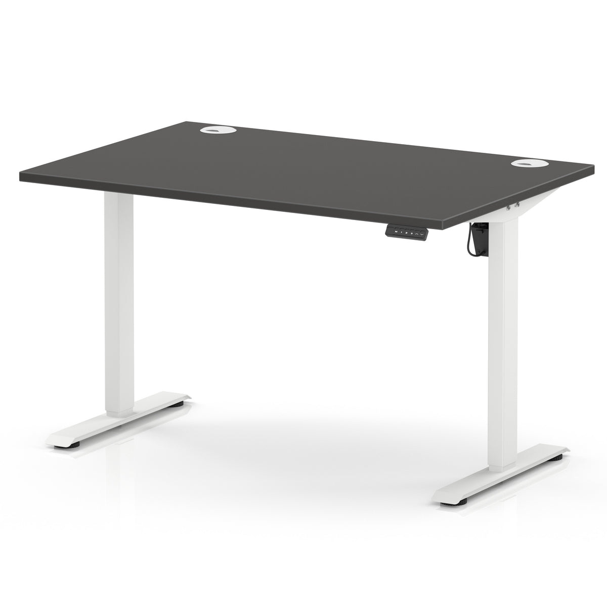 Dynamic Air Lite 1200mm desk in Carbon Grey with white legs