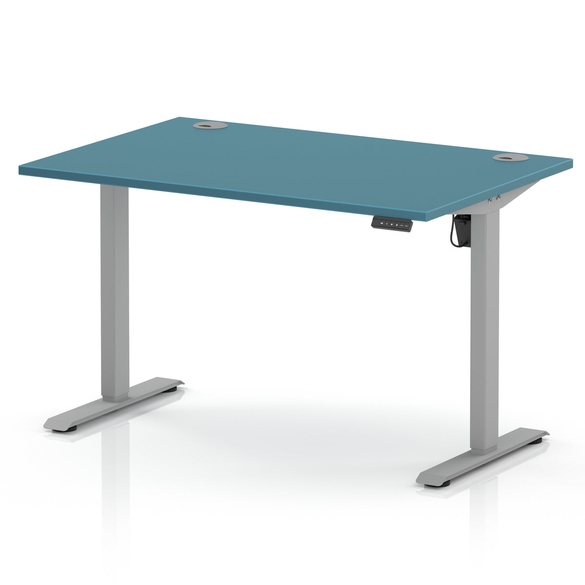Dynamic Air Lite 1200mm desk in Dark Teal with silver legs