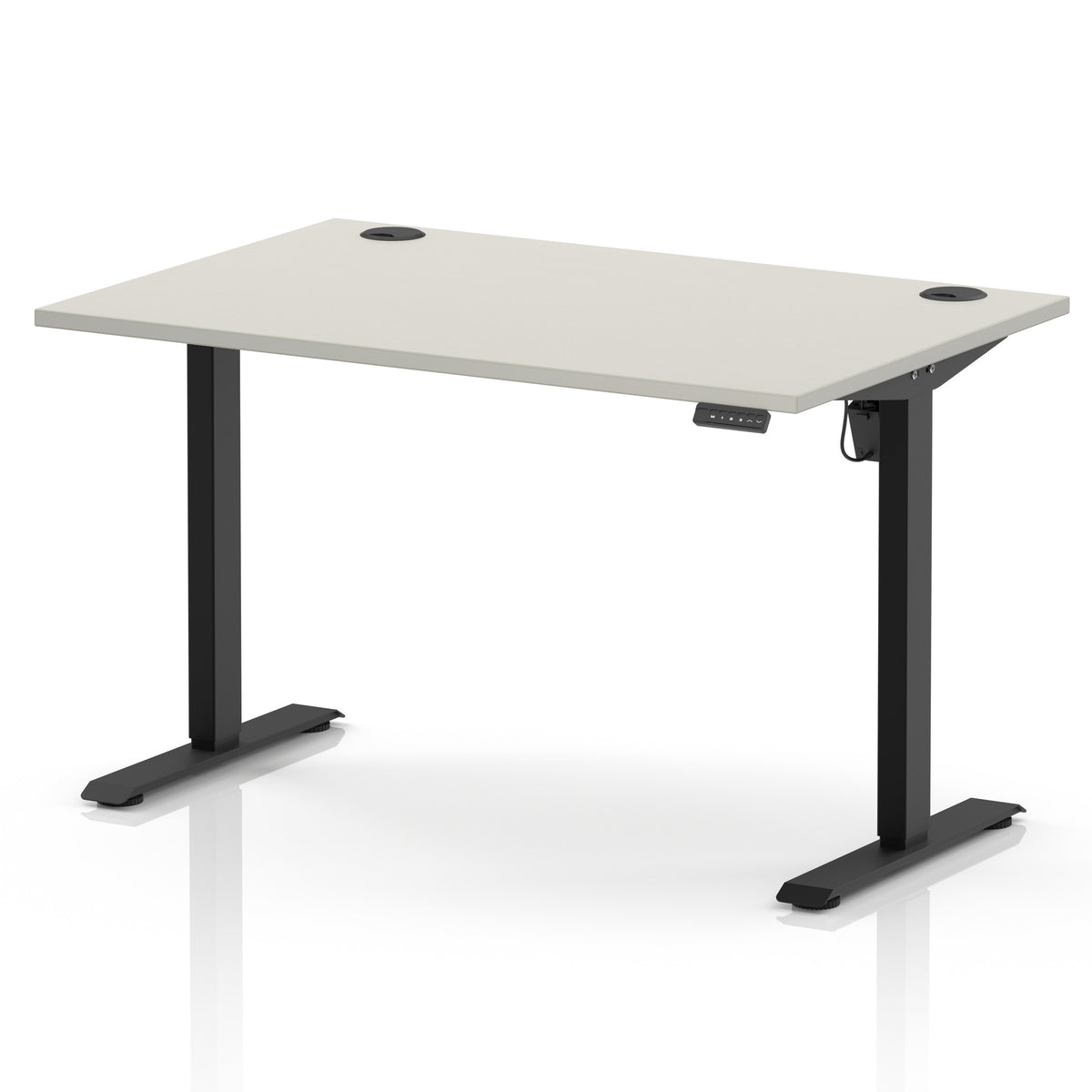 Dynamic Air Lite 1200mm desk in Dove Grey with black legs