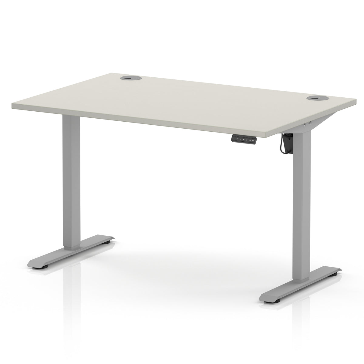 Dynamic Air Lite 1200mm desk in Dove Grey with silver legs