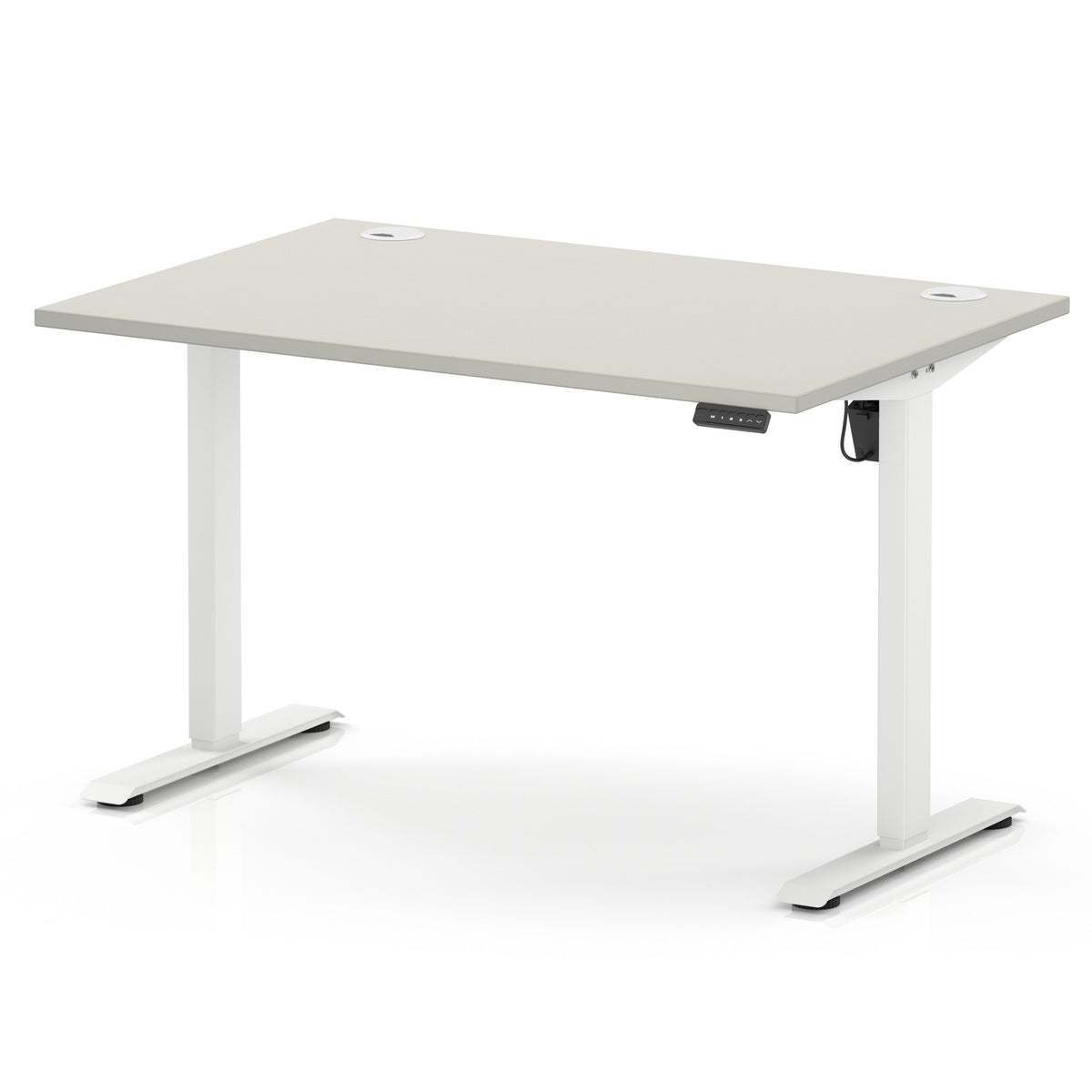 Dynamic Air Lite 1200mm desk in Dove Grey with white legs