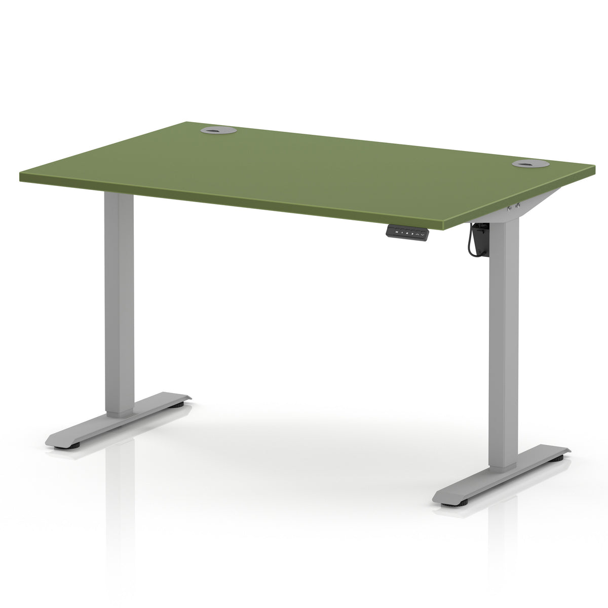 Dynamic Air Lite 1200mm desk in Moss Green with silver legs