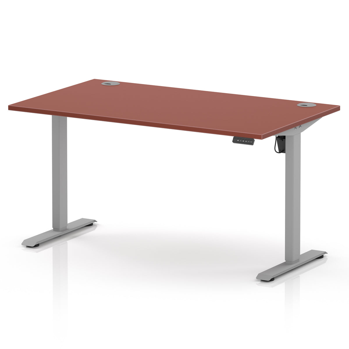 Dynamic Air Lite 1400mm desk in Brick Red with silver legs