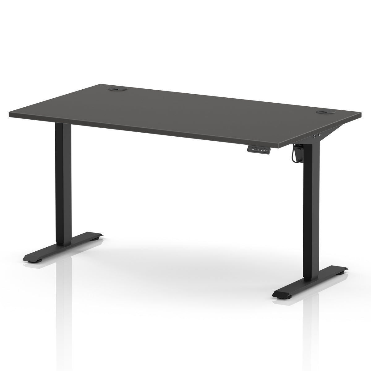 Dynamic Air Lite 1400mm desk in Carbon Grey with black legs