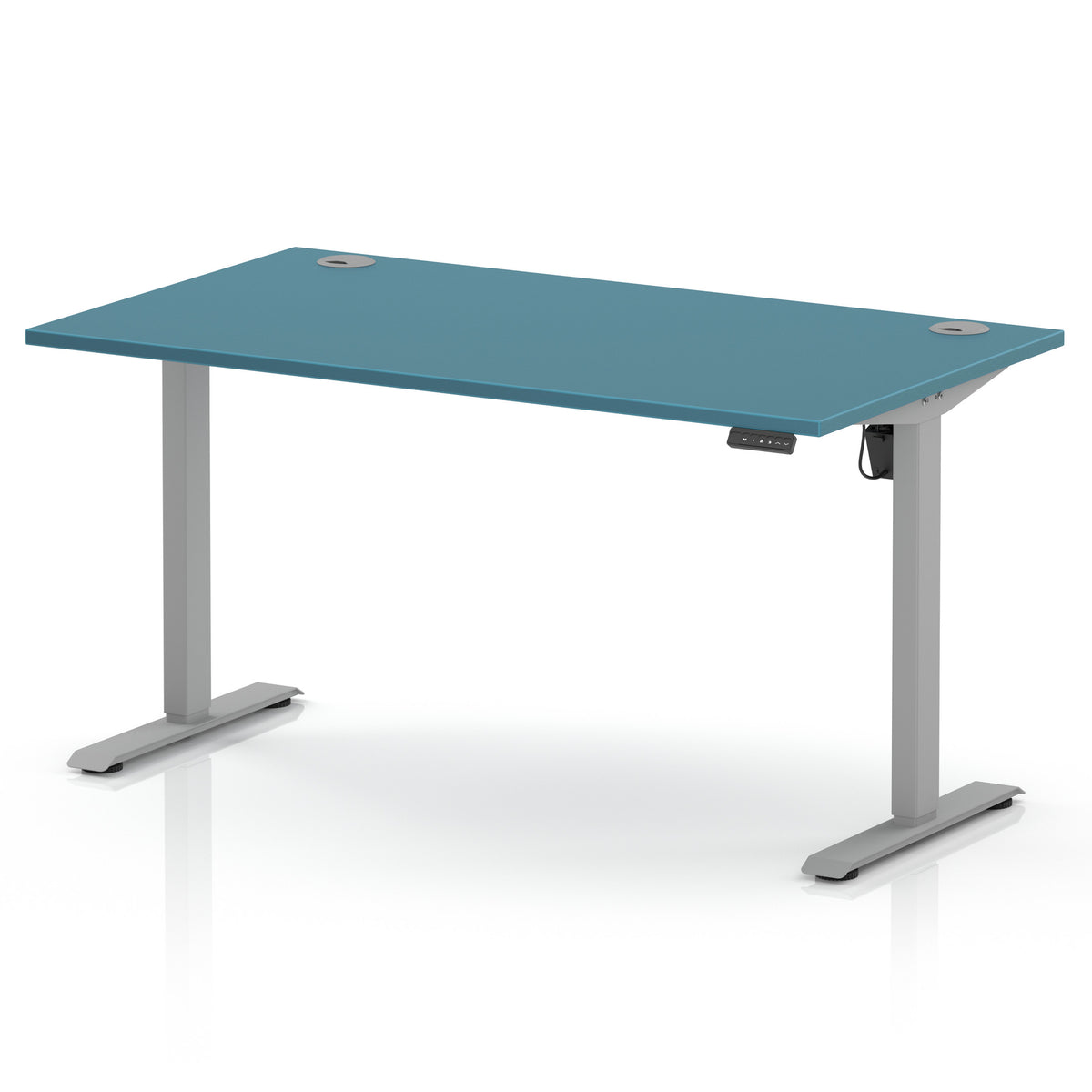 Dynamic Air Lite 1400mm desk in Dark Teal with silver legs