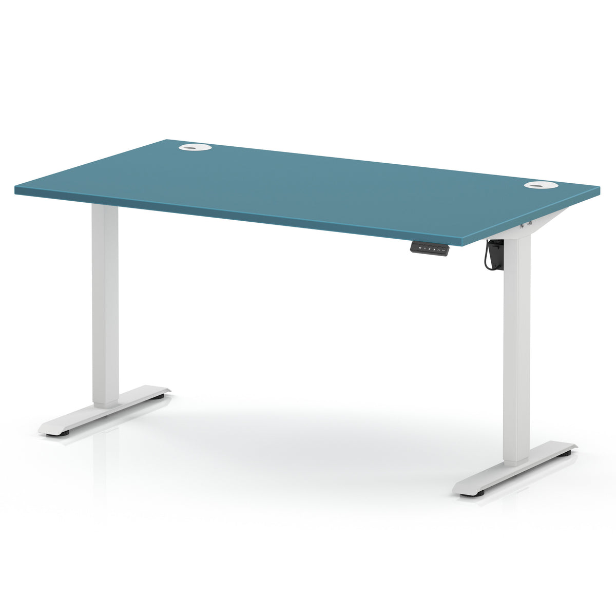 Dynamic Air Lite 1400mm desk in Dark Teal with white legs