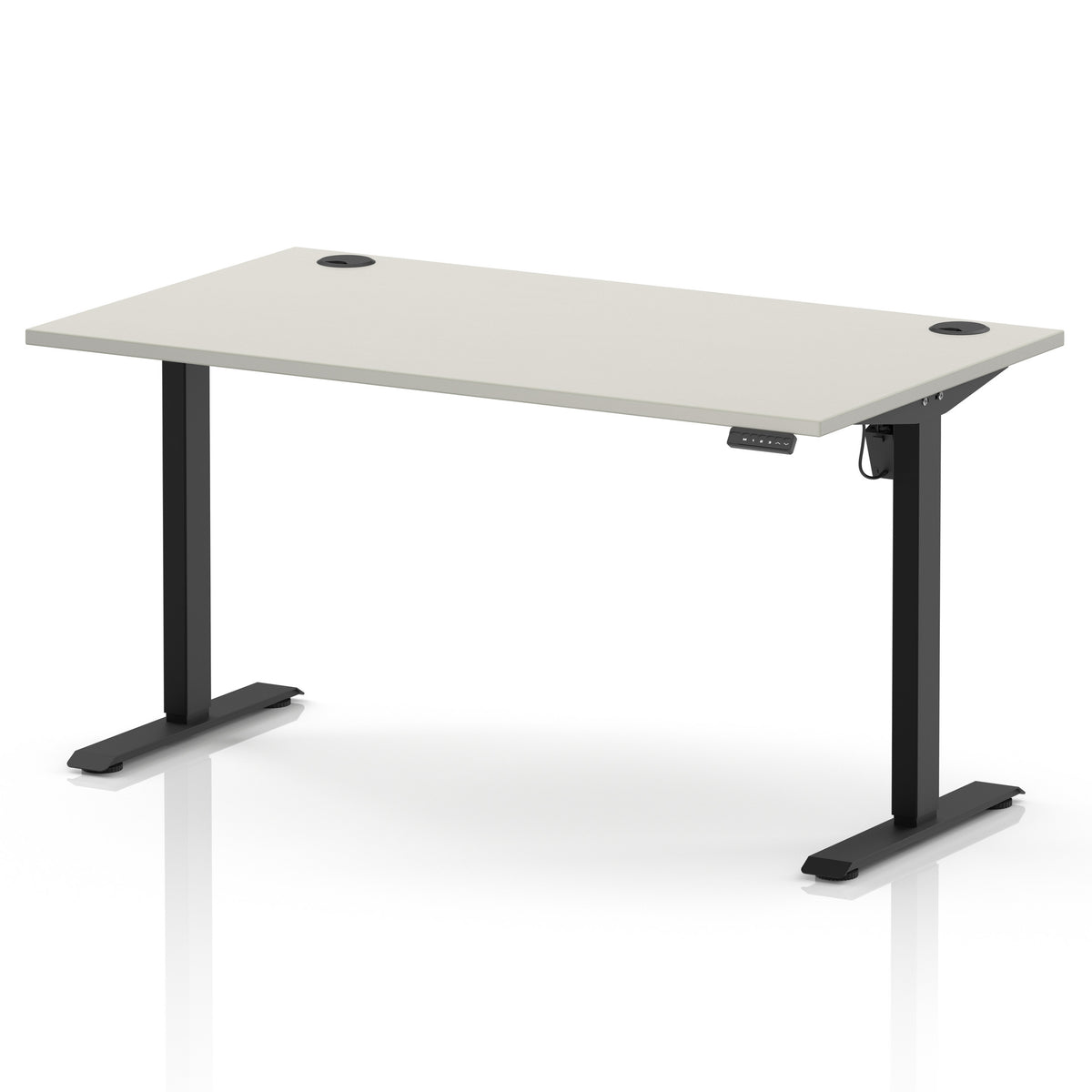 Dynamic Air Lite 1400mm desk in Dove Grey with black legs
