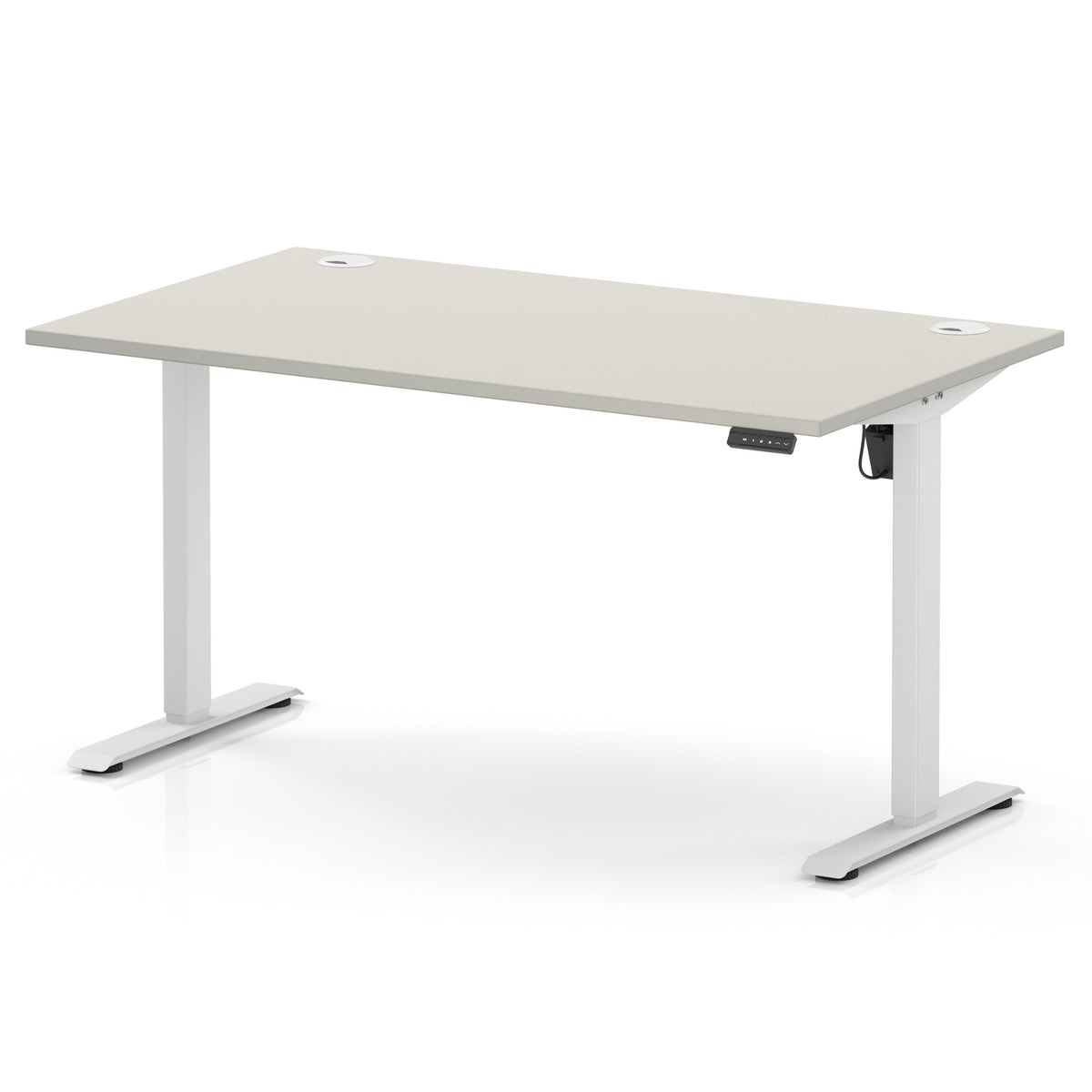 Dynamic Air Lite 1400mm desk in Dove Grey with white legs