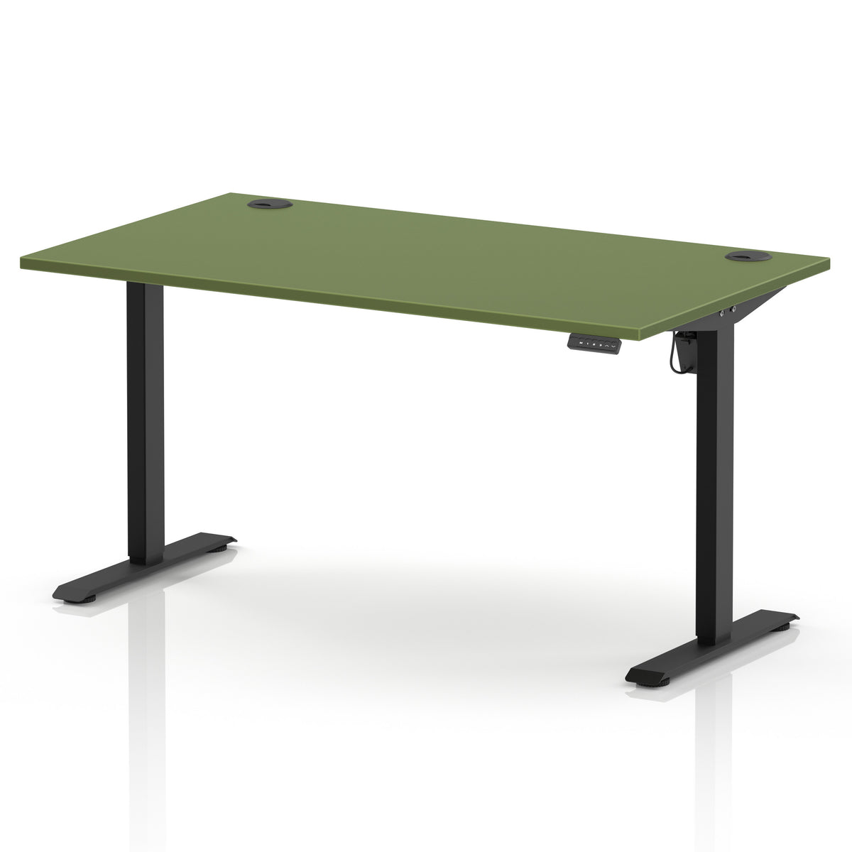 Dynamic Air Lite 1400mm desk in Moss Green with black legs