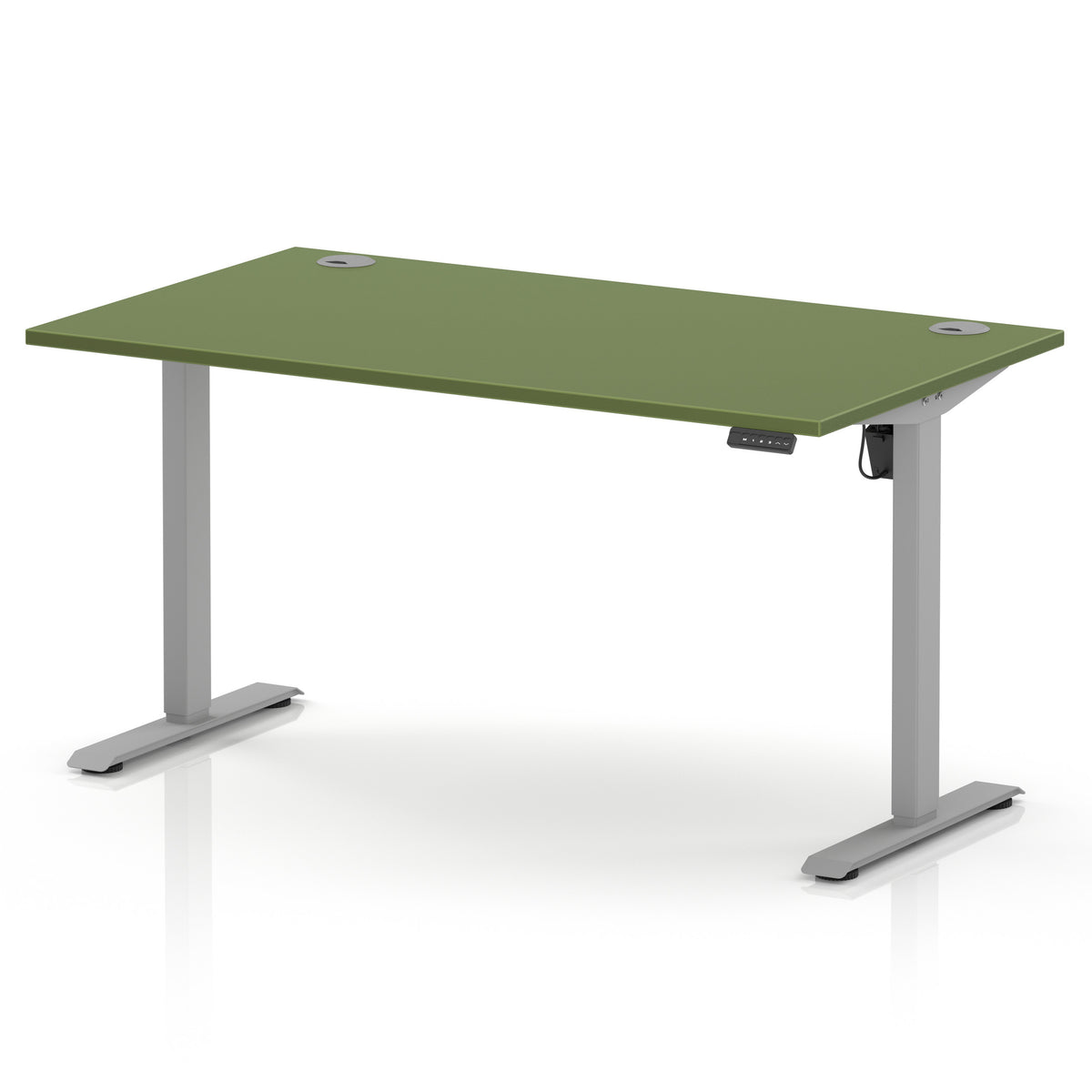 Dynamic Air Lite 1400mm desk in Moss Green with silver legs