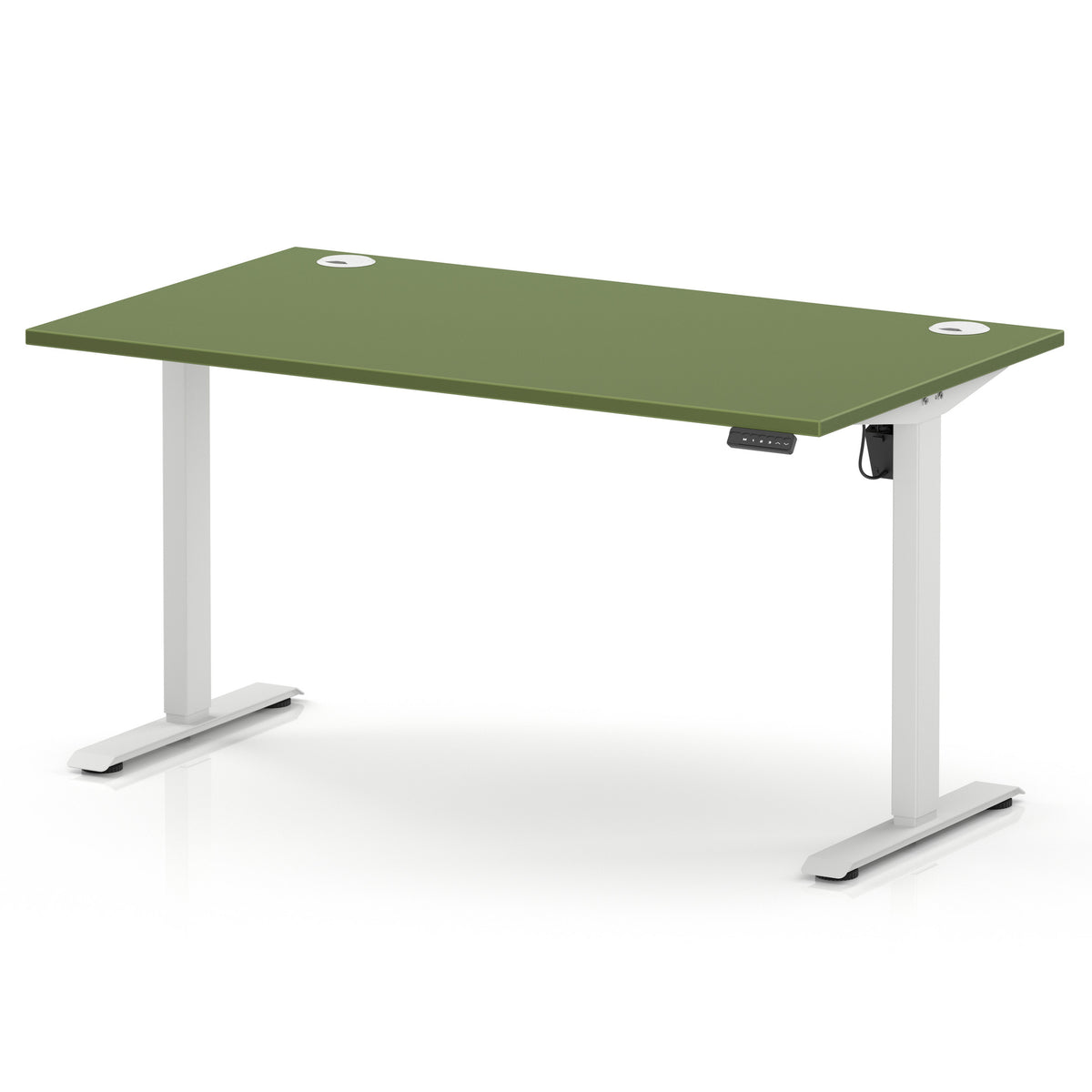 Dynamic Air Lite 1400mm desk in Moss Green with white legs
