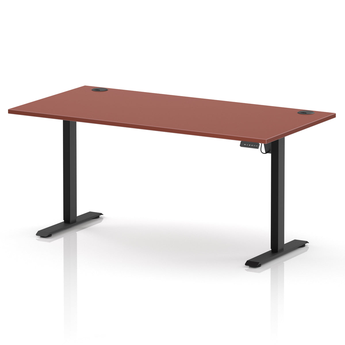 Dynamic Air Lite 1600mm desk in Brick Red with black legs