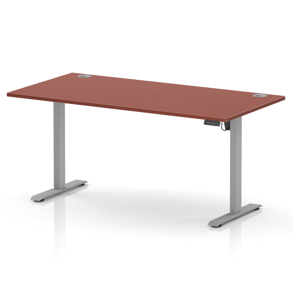 Dynamic Air Lite 1600mm desk in Brick Red with silver legs