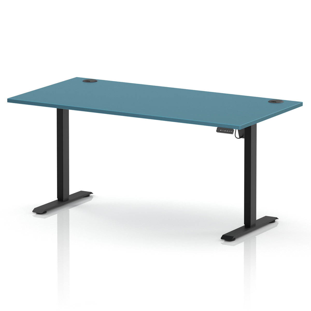 Dynamic Air Lite 1600mm desk in Dark Teal with black legs