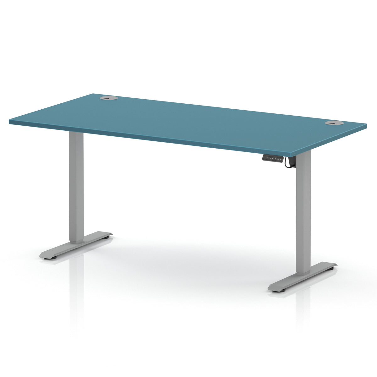 Dynamic Air Lite 1600mm desk in Dark Teal with silver legs