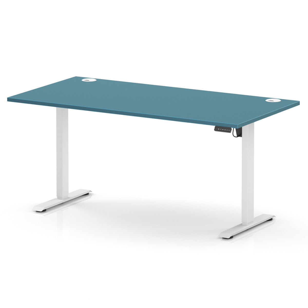 Dynamic Air Lite 1600mm desk in Dark Teal with white legs