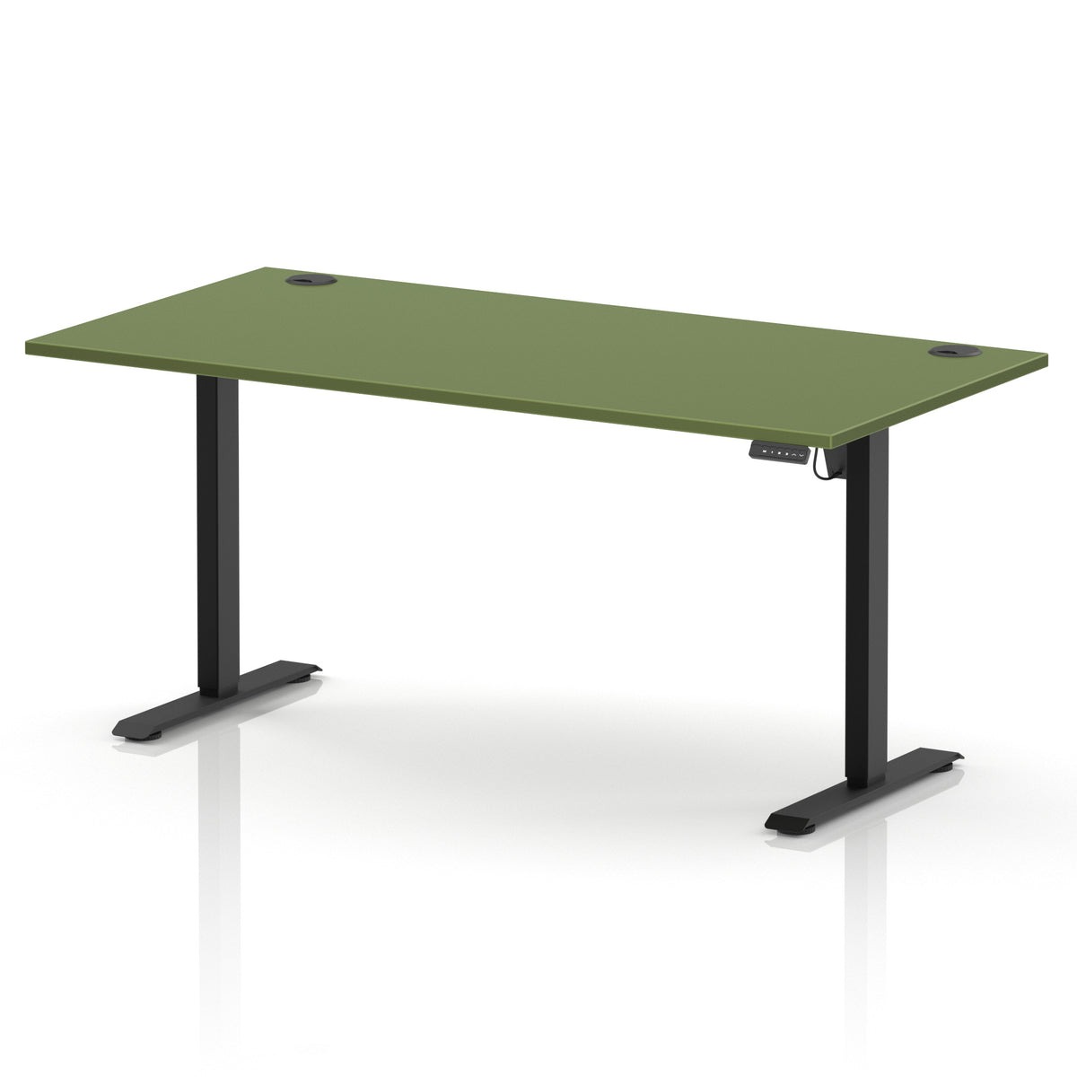 Dynamic Air Lite 1600mm desk in Moss Green with black legs