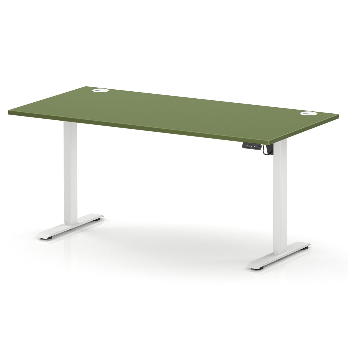 Dynamic Air Lite 1600mm desk in Moss Green with white legs