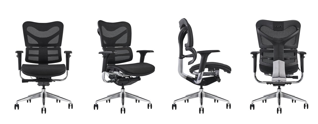 Hood Seating V46 ergonomic office chair with high back and executive design in black Mesh