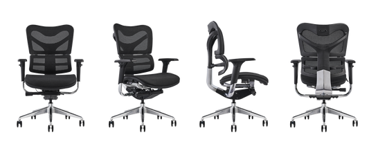 Hood Seating V46 ergonomic office chair with high back and executive design in black Mesh