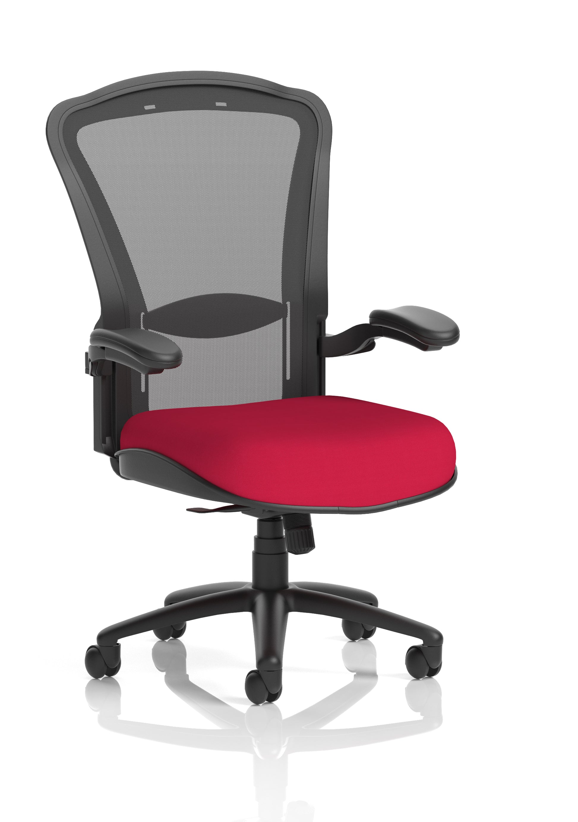 Houston heavy duty ergonomic mesh office chair with high back support and adjustable features in cherry