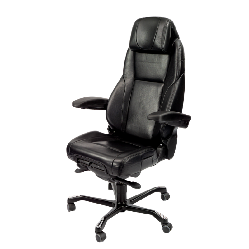KAB K4 task chair in Black Leather for long hours and posture support